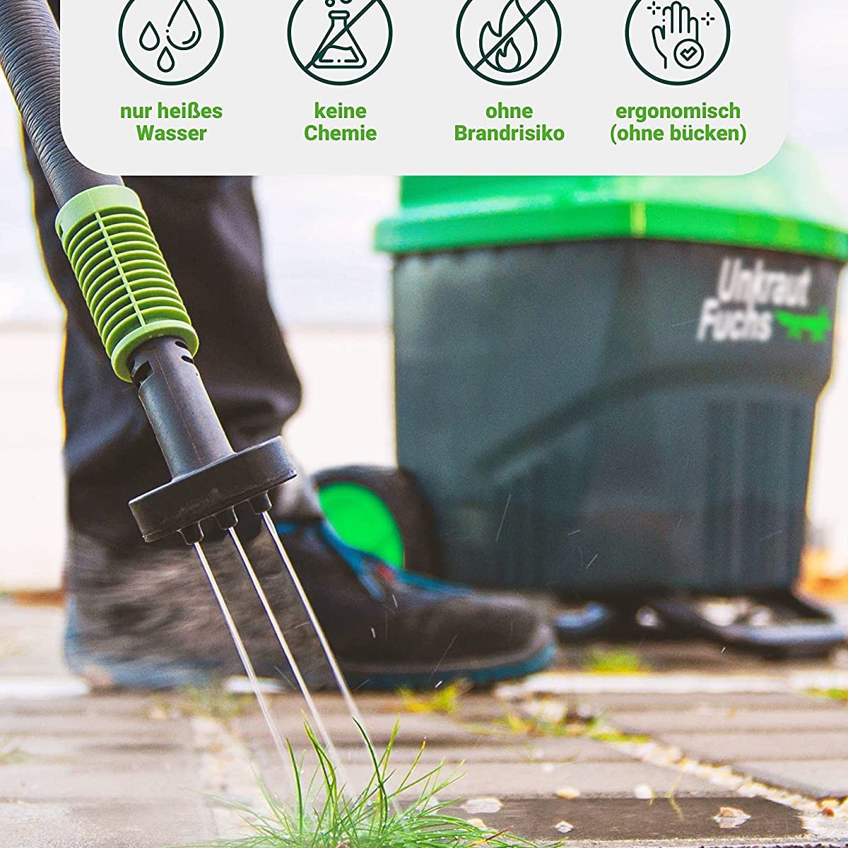 UnkrautFuchs FoxOne - Heißwasserunkrautbekämpfung - Dampfreiniger - 2in1